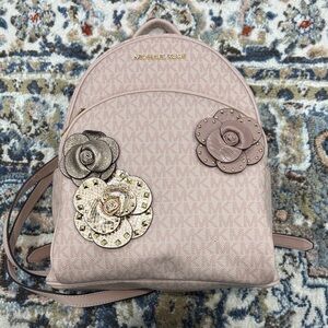 Michael Kors Blush Backpack with Floral Accents